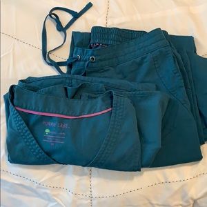 Purple label Caribbean blue scrub set